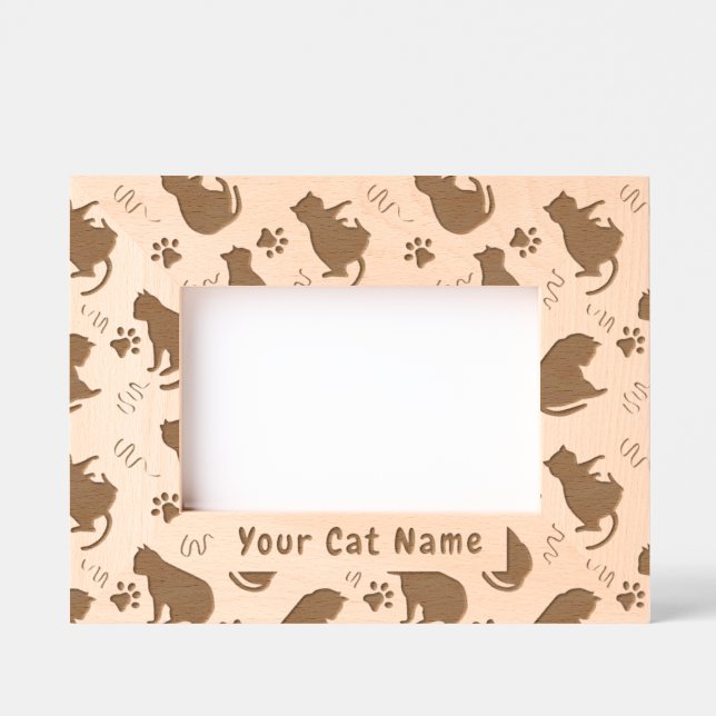 Cat Silhouette  Engraved Frames (Front)