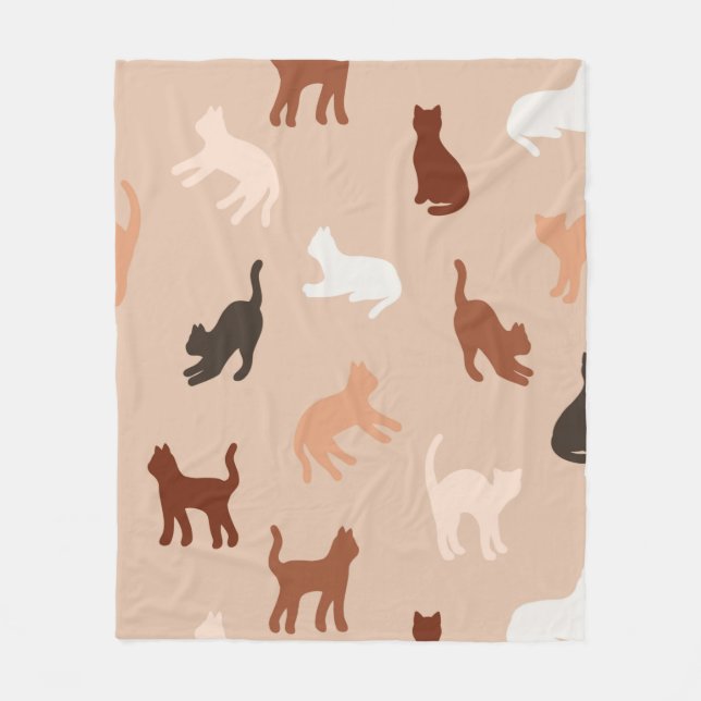 Cat silhouette fleece blanket (Front)
