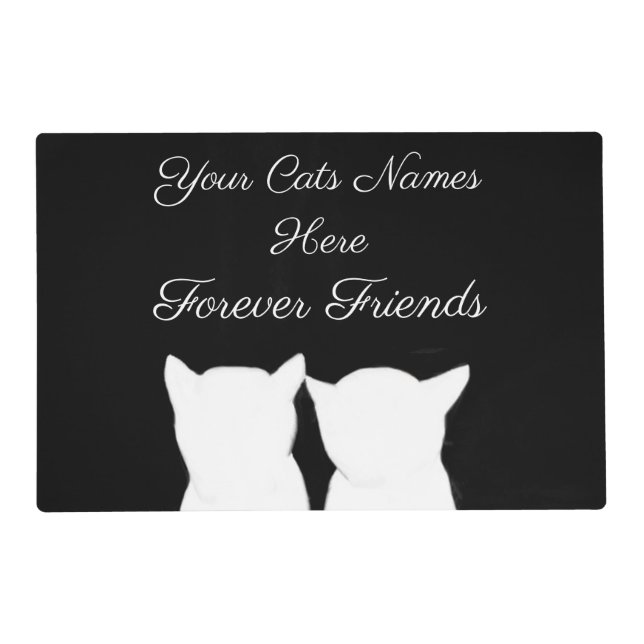 Cat Silhouette Forever Friends Placemat (Front)