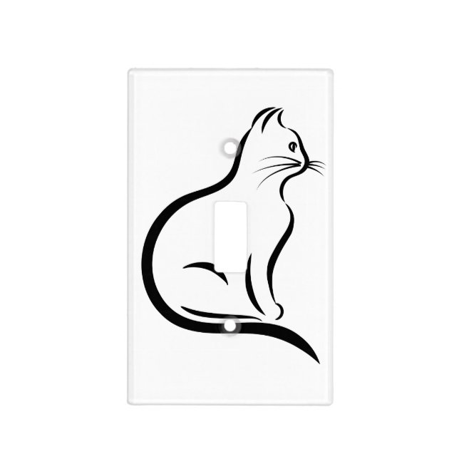 Cat silhouette illustration light switch cover (Front)