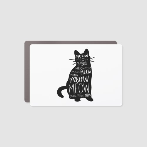 Cat Silhouette Meow Car Magnet