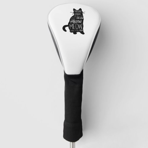 Cat Silhouette Meow Golf Head Cover