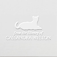 Cat Silhouette Minimalist #4 Library Book Name