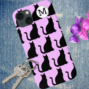 Cat Silhouette Monogram  iPhone 13 Case