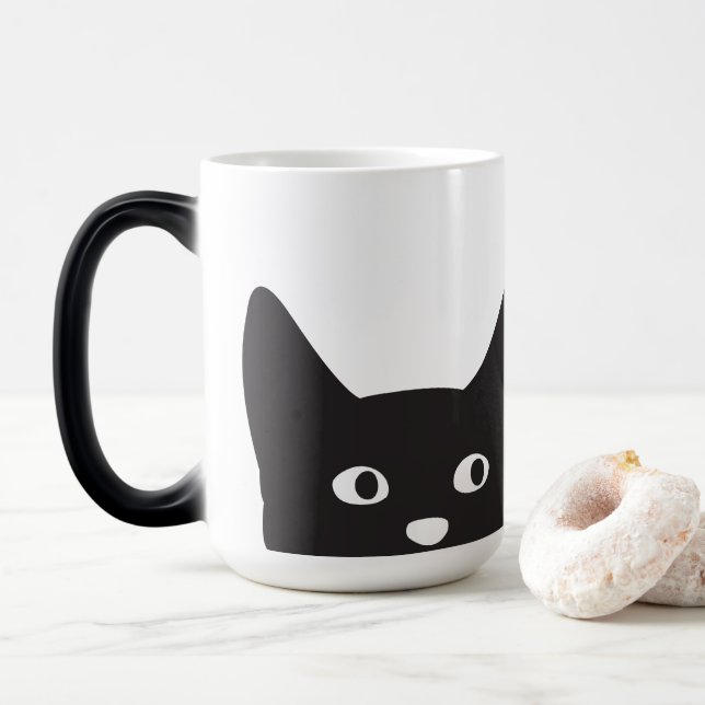Cat Silhouette Morphing Mug (With Donut)