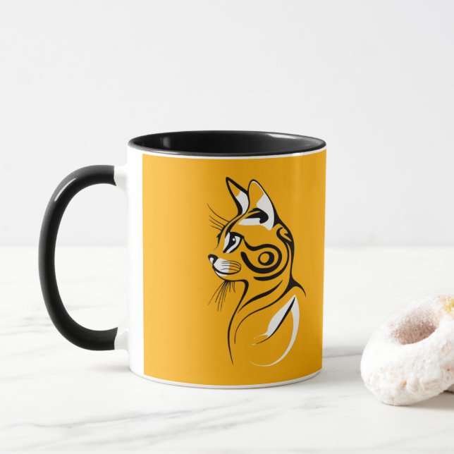 Cat silhouette mug (With Donut)