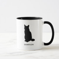 cat silhouette personalized name