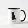 cat silhouette personalized name mug