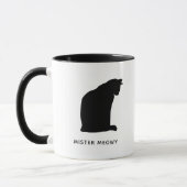 cat silhouette personalized name mug (Left)