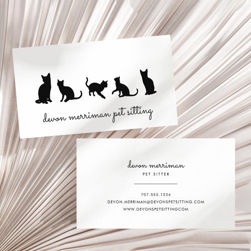 Cat Silhouette Pet Sitter Business Card