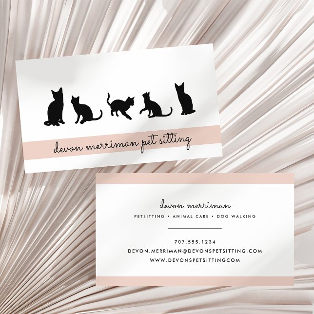 Cat Silhouette Petsitter Business Card (Creator Uploaded)