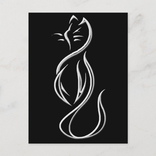 CAT SILHOUETTE POSTCARD (Front)