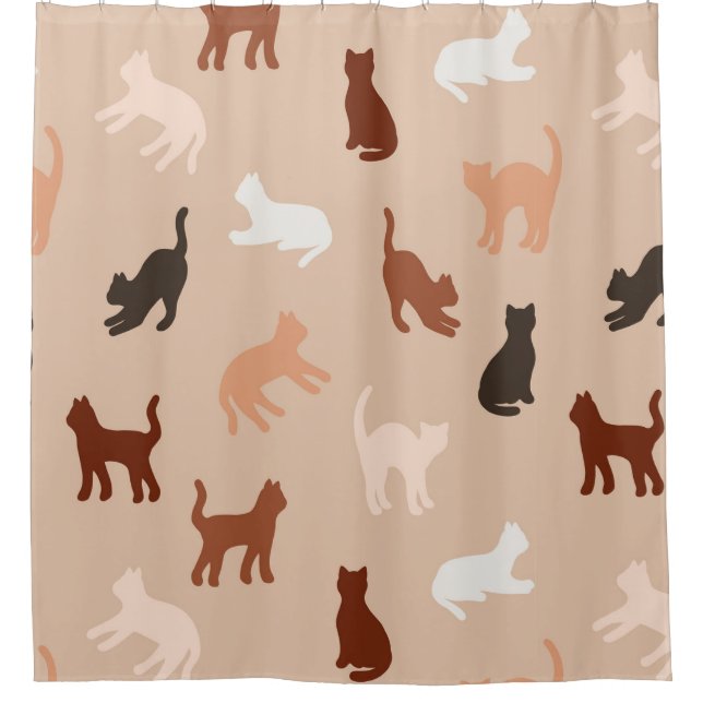 Cat silhouette shower curtain (Front)