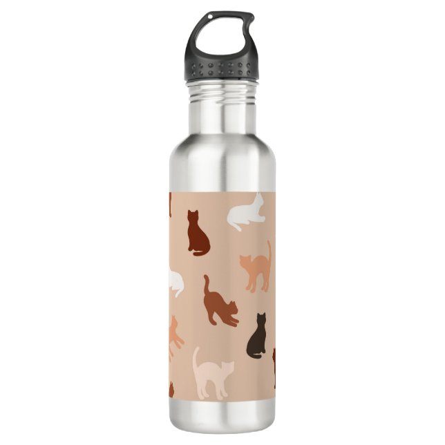 Cat silhouette stainless steel water bottle (Front)