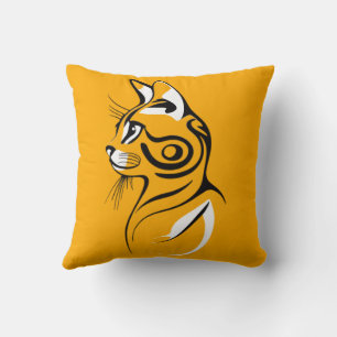 Cat silhouette throw pillow