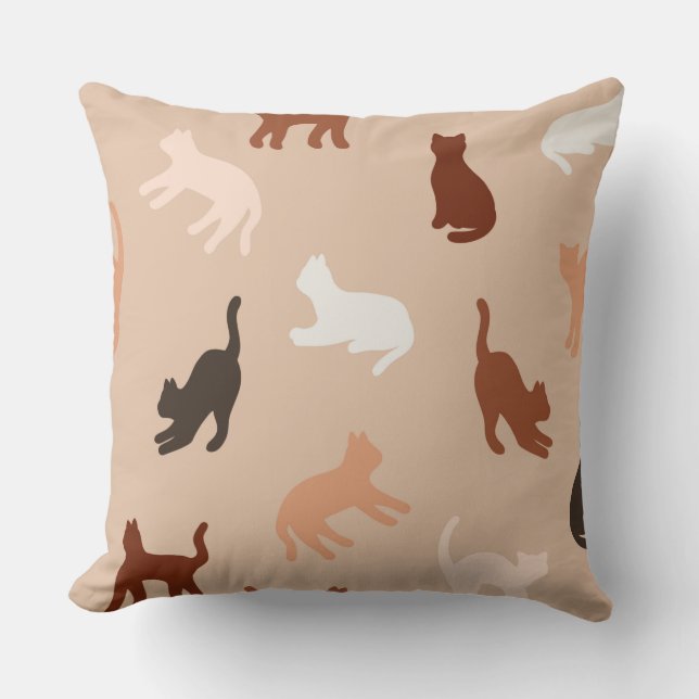 Cat silhouette throw pillow (Front)
