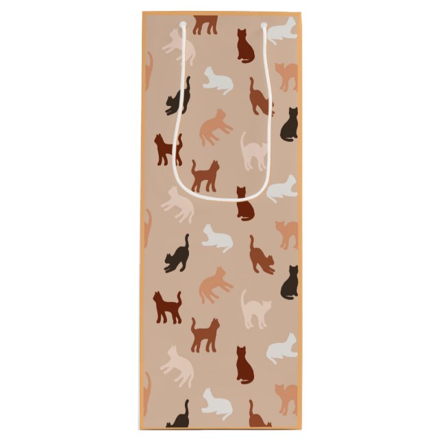 Cat silhouette wine gift bag (Front)