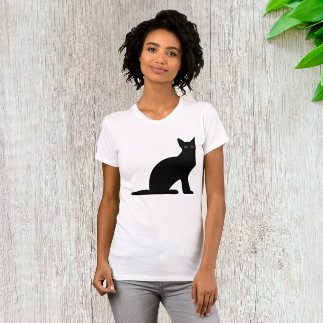 Cat Silhouette Womens T-Shirt (Creator Uploaded)