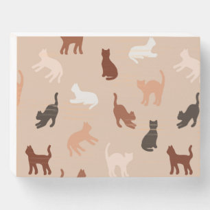 Cat silhouette wooden box sign