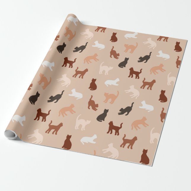Cat silhouette wrapping paper (Unrolled)