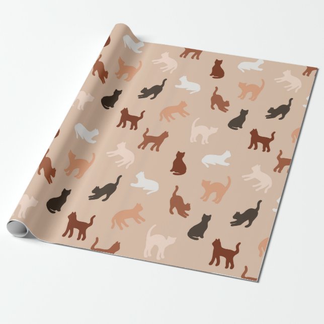 Cat silhouette wrapping paper (Unrolled)