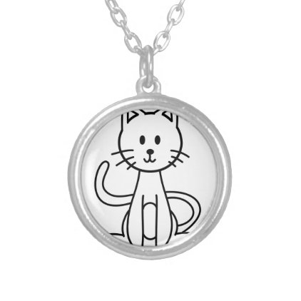 Cat Silver Plated Necklace