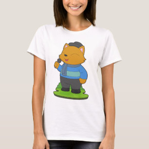 Cat Singer Microphone Singing T-Shirt