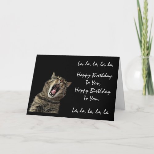 Cat Singing Happy Birthday Greeting Card