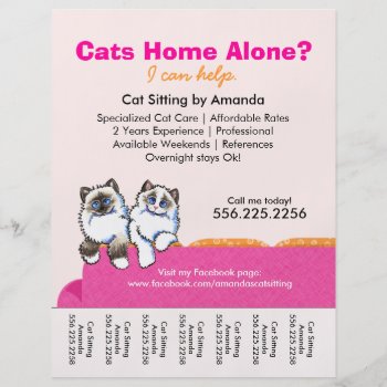 Cat Sitter Ad Ragdoll Pink Couch Tear Sheet by offleashart at Zazzle