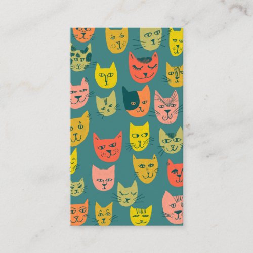 Cat Sitter Cute Colorful Funny Kittens Cats Vets Business Card