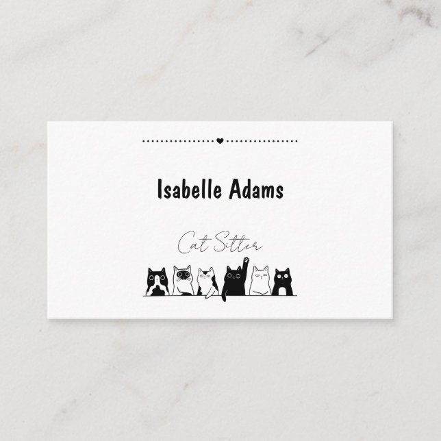 Cat Sitter Pet  Business Card (Front)