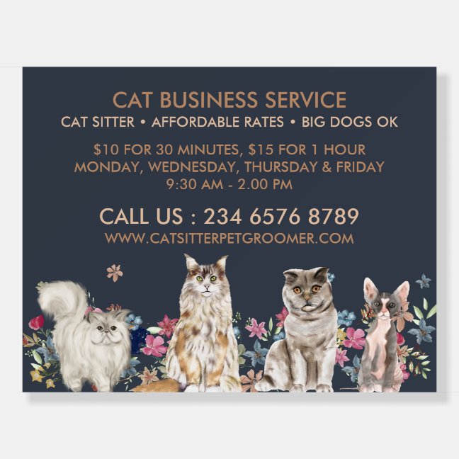 Cat Sitter Service Pet Groomer Foam Board
