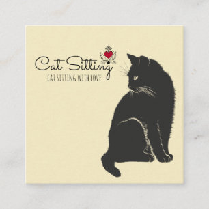Cat Sitter Square Business Card