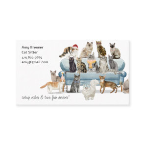 Cat Sitter Watercolor Business Card