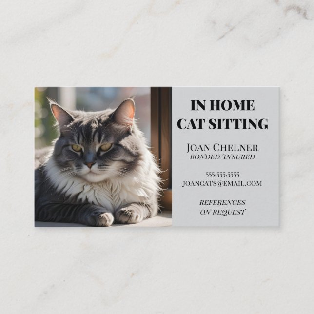 Cat Sitting Cat Care and Services Business Card (Front)