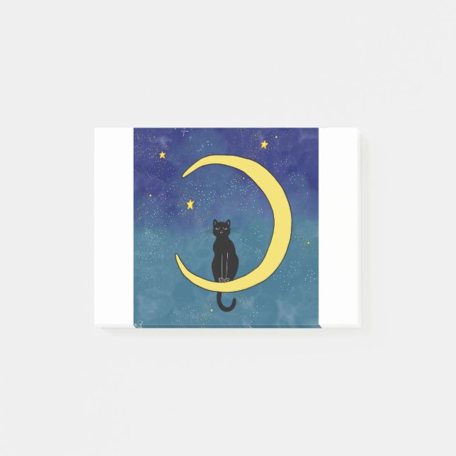 Cat Sitting in the Moon Post-it Notes (Front)