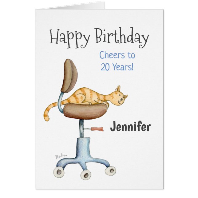 Cat Sitting On a Chair Cards (Front)