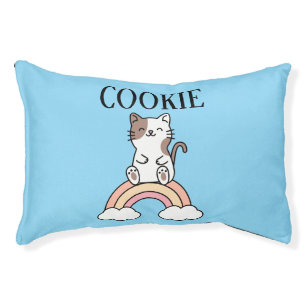 Cat Sitting on a Rainbow Pesonalized  Pet Bed