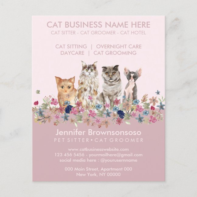 Cat Sitting Service Flyer