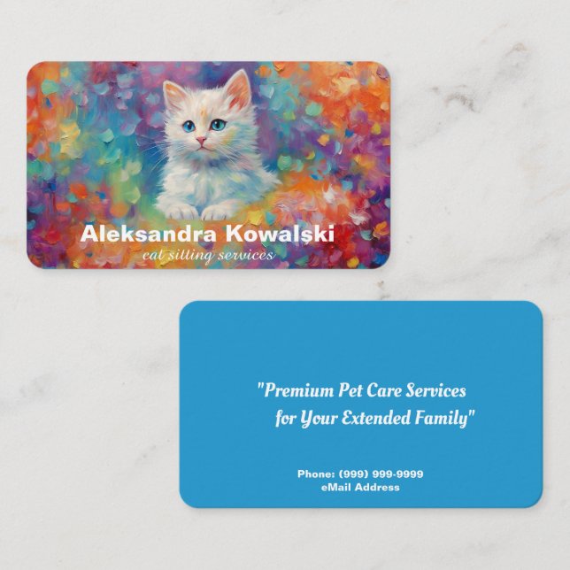 Cat Sitting Services Business Card (Front/Back)