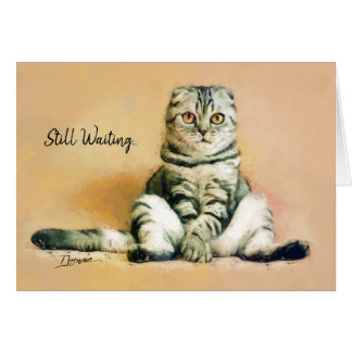 Cat Sitting Still Waiting | I Miss You Card