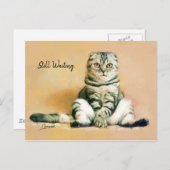 Cat Sitting Still Waiting | I Miss You Postcard (Front/Back)