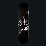 Cat Skateboard Deck<br><div class="desc">Cat face on black skate deck</div>