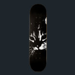 Cat Skateboard Deck<br><div class="desc">Cat face on black skate deck</div>
