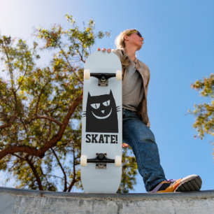 CAT SKATEBOARDS, BLACK CAT FUNNY SKATEBOARD