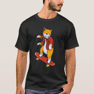 Cat Skater Cat Skateboard Cat T-Shirt