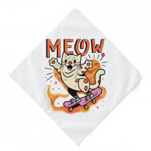 Cat Skating Meow Bandana