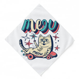 Cat Skating Meow Bandana