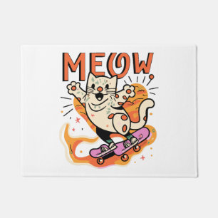 Cat SkCat Skating Meowating Meow Doormat
