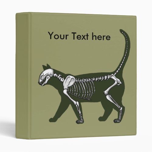 Cat Skeleton 3 Ring Binder